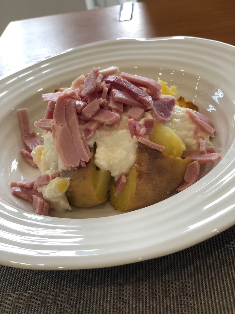 Jacket Potato with Cottage Cheese, Pineapple & Ham