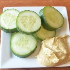 Cucumber Slices with Hummus